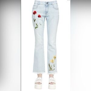 Stella McCartney Floral-Embroidered Flare Jeans
